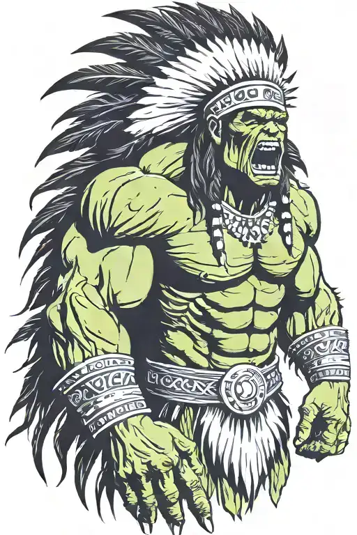 Native American Chief Hulk Monster Roaring