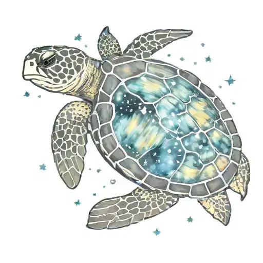 Sea Turtle With A Galaxy Inside