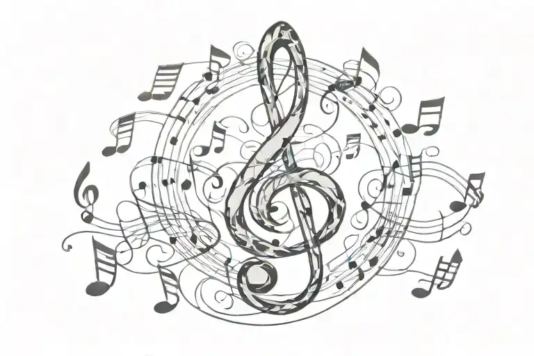 Smoke And Music Note Intertwined