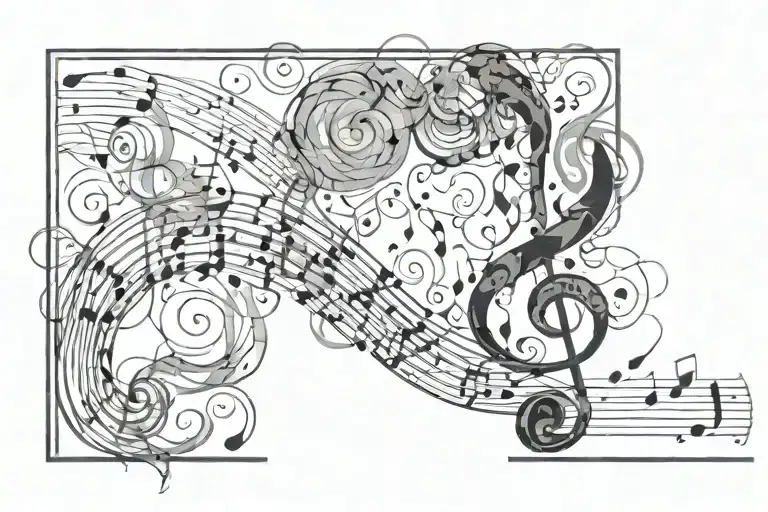 Smoke And Music Note Intertwined