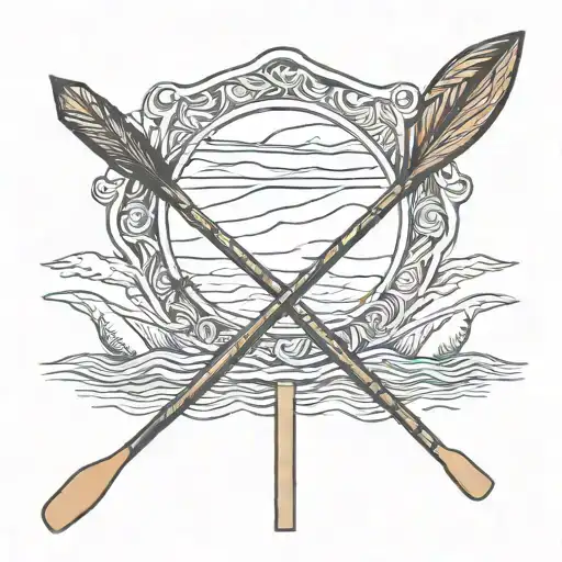 Arrow And Kayak Paddle