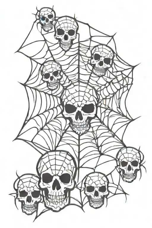 Skulls Spider Web Number 13