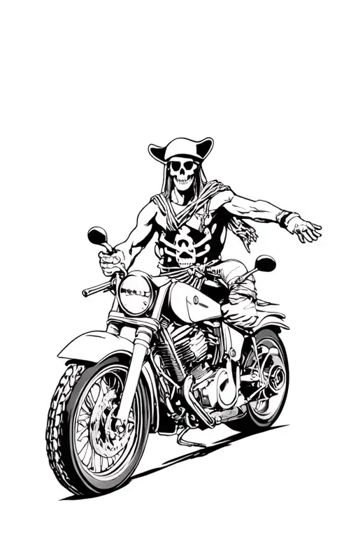 Motorcycle And Pirate Chains Branca One Piece