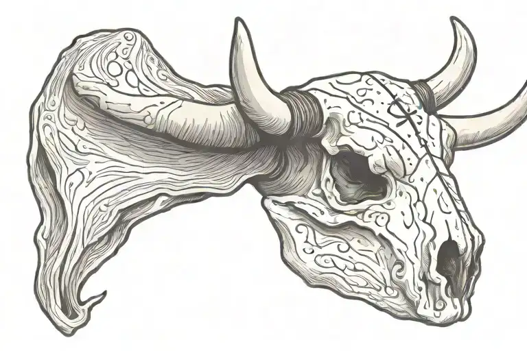 Bull Skull With Cross On The Forehead