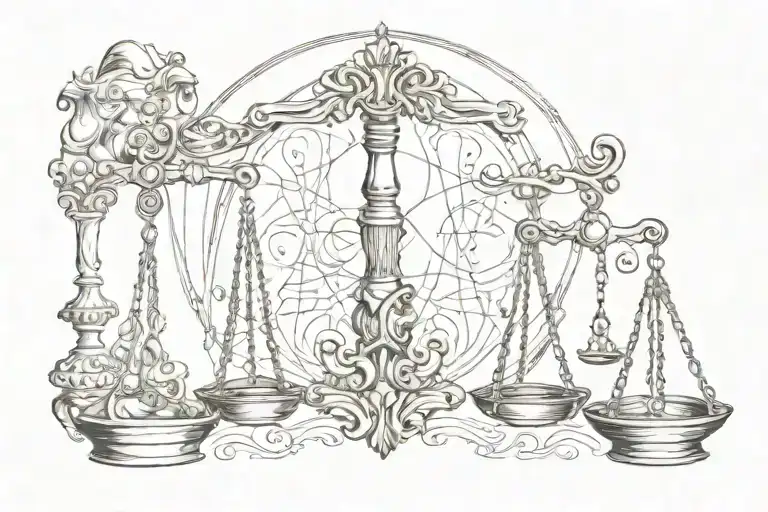 Libra Zodiac With Roman Numeral 3