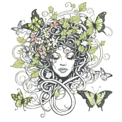 Vines Flower Butterfly Medusa