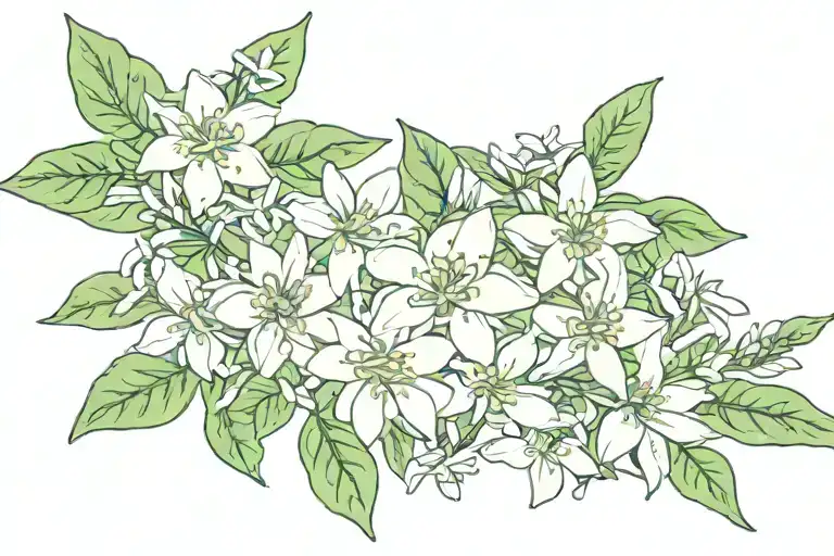 Star Jasmine Flowers Intertwined Clover Combined