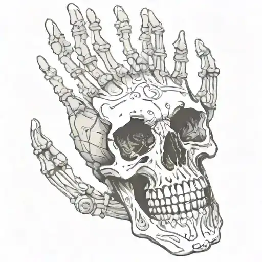 Full Hand Tattoo Skeleton Xray