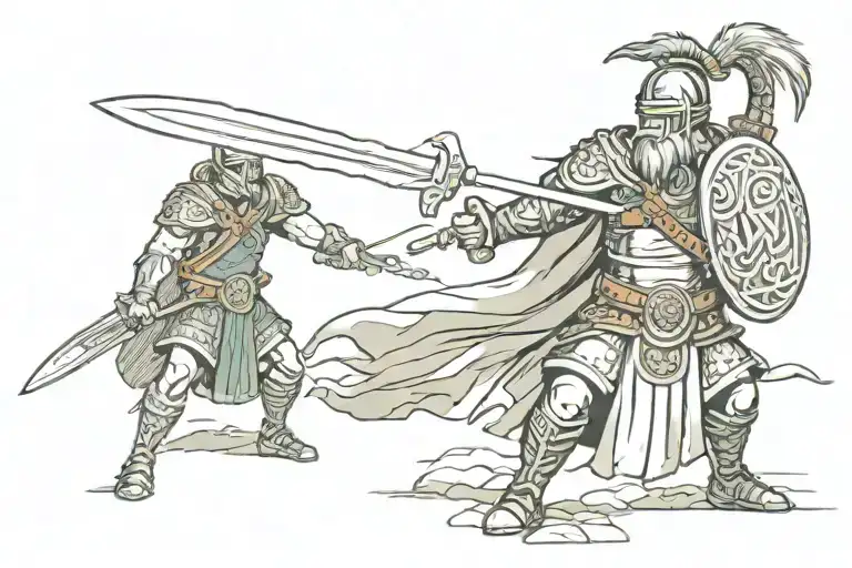 Celtic Warrior Wielding A Sword