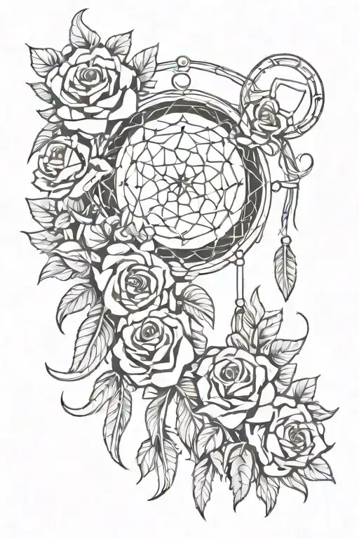 Snake And Roses Intertwined Dream Catcher Entangled