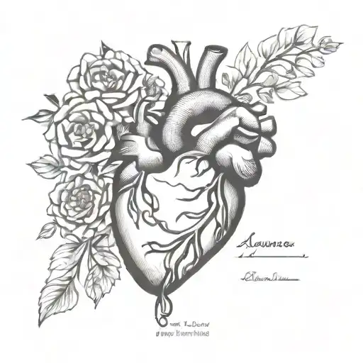 Anatomical Heart And Word Resilience With Flowers
