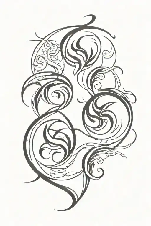 Virgo Aquarius And Pisces Astrological Sign In Shape