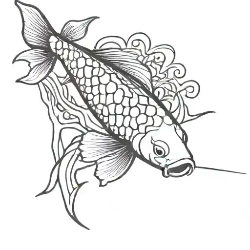 Koi Fish And Bow Japanese Style