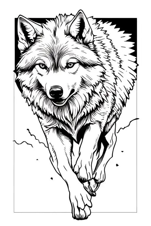 A Hole Flying On A Wolf Walking