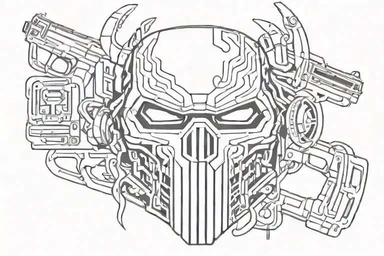 Ghost Face Oni Mask Mafia John Wick Style Soul Silencer Gun