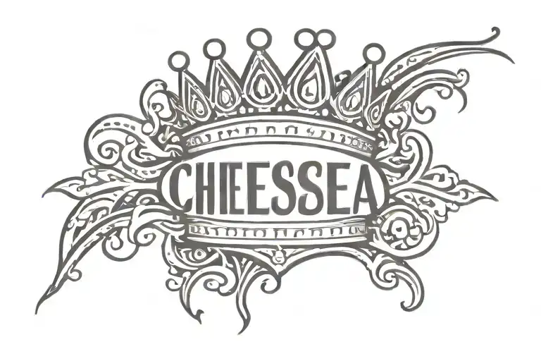 Crown On Top Of The Name Chelsea In Graffiti Font