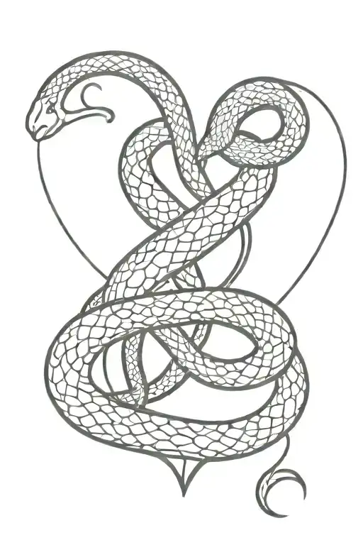 Heart With Snake Intertwined