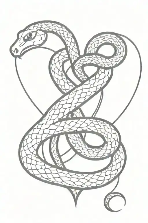 Heart With Snake Behind