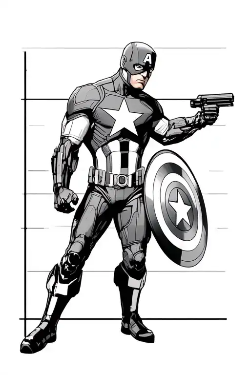 Captain America In 3D With Bionic Arm