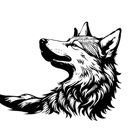 Wolf Howling To The Moon