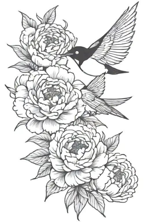 Peony Bird Swallow