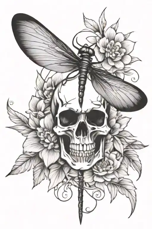 Skull Dragonfly Poisonus Flower