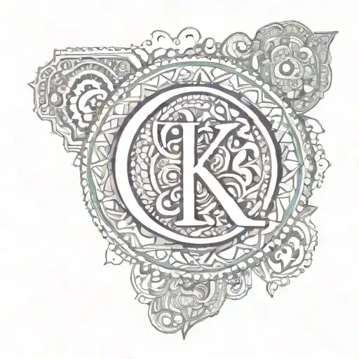Letters A And K With A Mandala Background