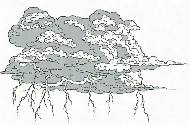 Dark Clouds With Lightning Storm