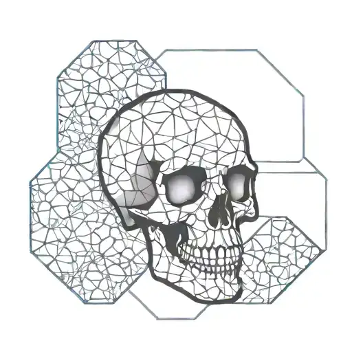 Skull Inside Hexagon Pattern