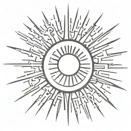 A Sun With Lines Forming The Sun