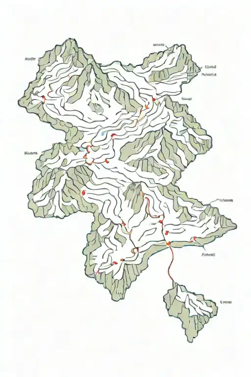 Hike Route In Mountain Chain Forming The Shape