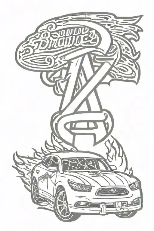 Atlanta Braves Logo Fire Cars