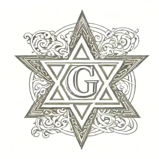 Star Of David With Letter G