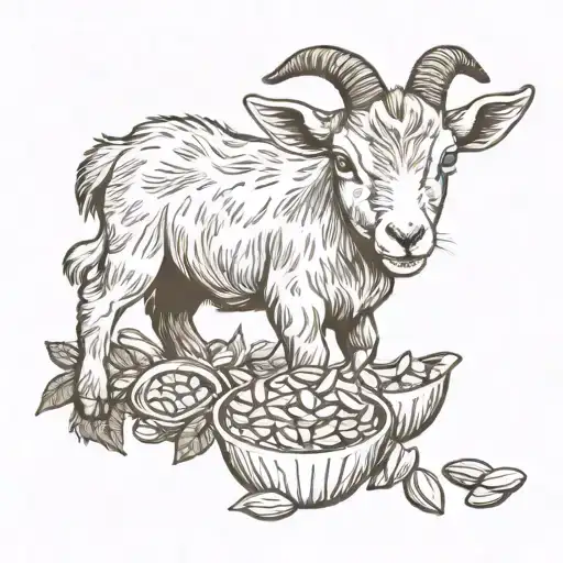 Little Goat With Cocoa Beans