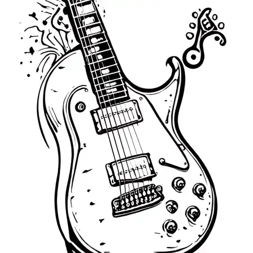 Classic Guitar With A Symbol