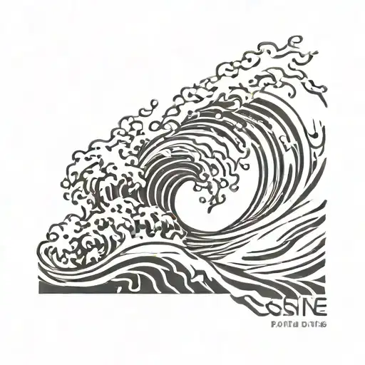 Ocean Waves And Font