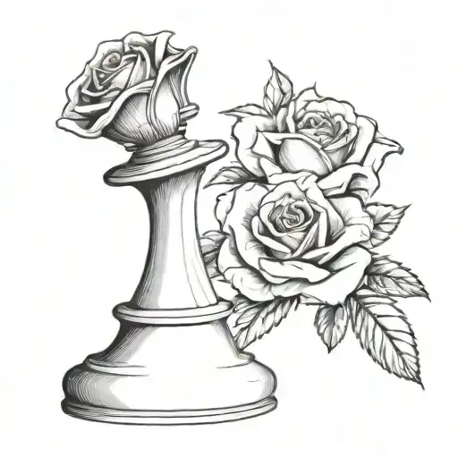 Chess Piece And Rose