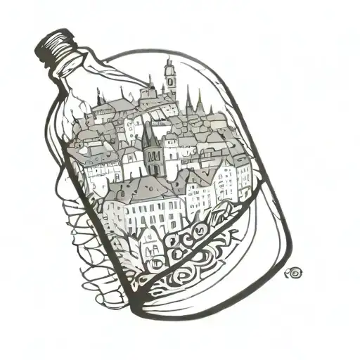 Prague Inside A Water Bottle