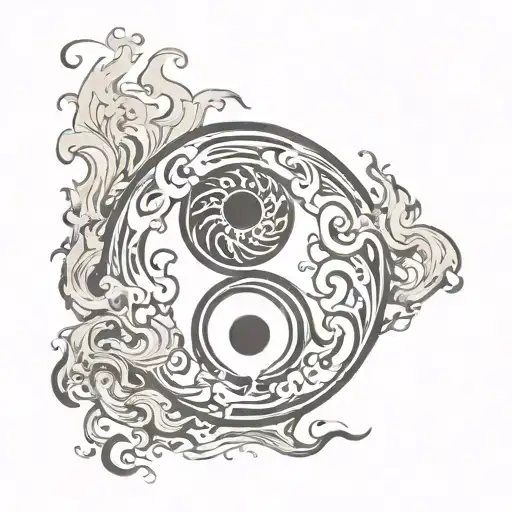 Fire Ying Yang Symbol