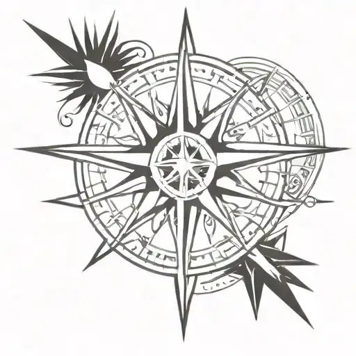 Star Moon Sun Compass Rose Vertical Online