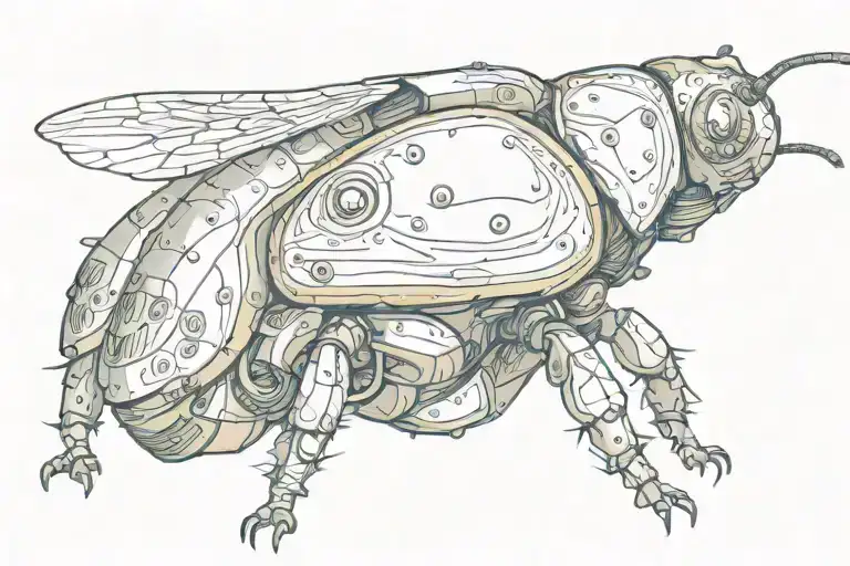 Side Profile Outer Space Beetle With Wings