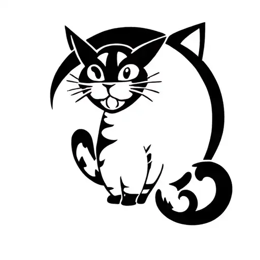 Friendly Cheshire Cat As The Moon