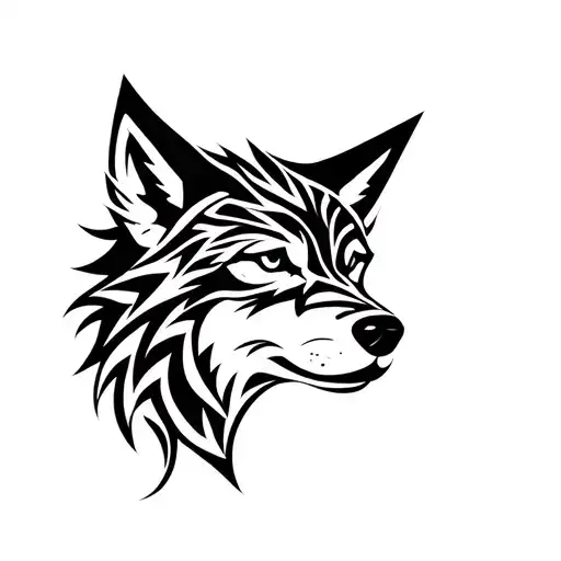 Tribal Wolf Half Face