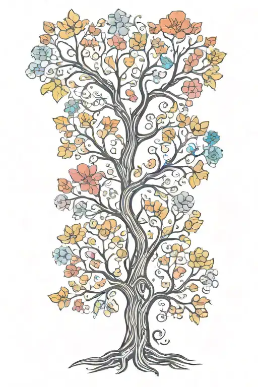 Floral Tree Intertwined