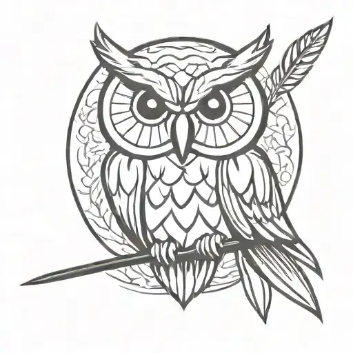 Athena Owl With Spear