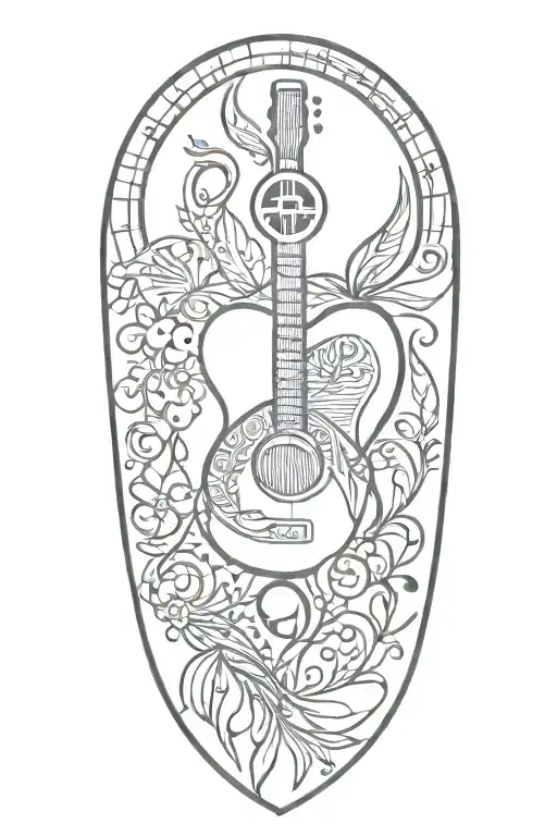 Music Peace Love Travel Inspired Tattoo Design