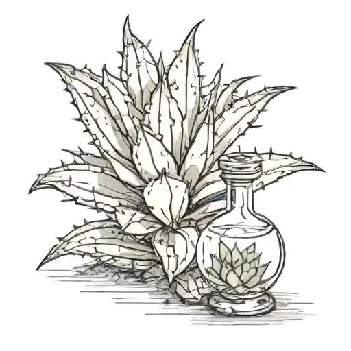 Agave Plant W Tequila