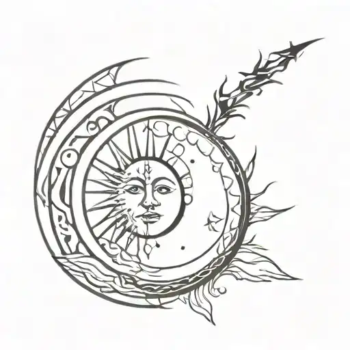 Moon And Sun With Details