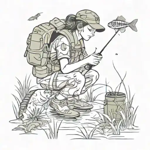 Military Fishing Daughter Lighting Bugs