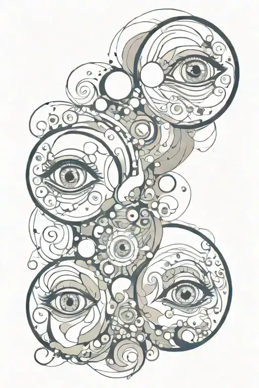 Abstract Many Eyes Smoke Mirrors Spills Out